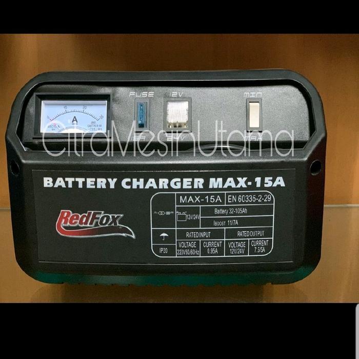 BATTERY CHARGER REDFOX MAX 15A CAS BATERAI AKI