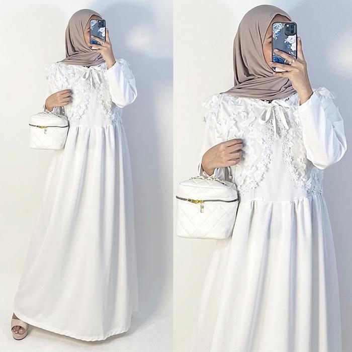 CARLINA Gamis Desy Muslimah Wanita Rompi Tille Bordir Lalisya Fashion