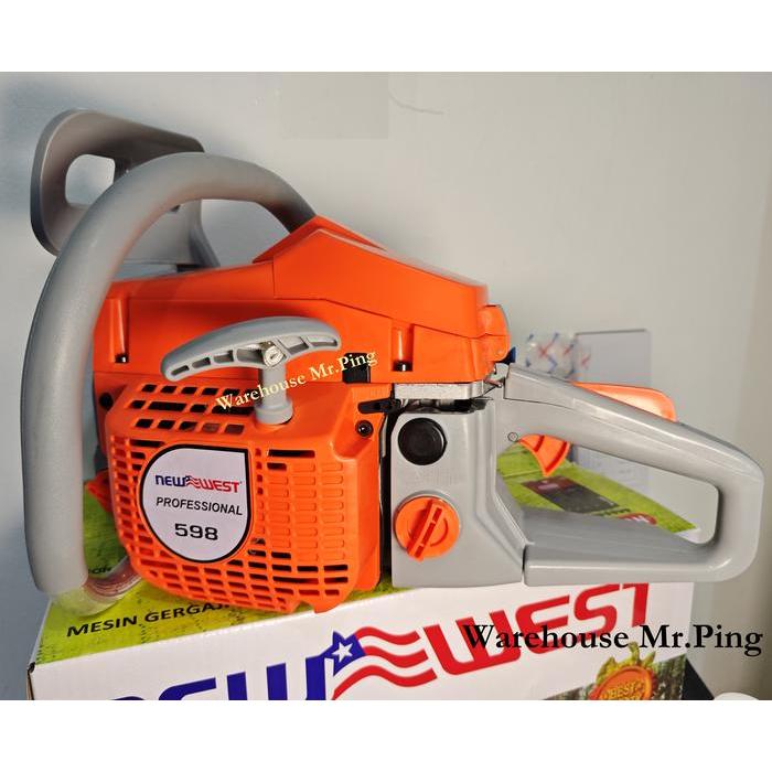 Gergaji Mesin Kayu New West 598 Chainsaw 22 inch