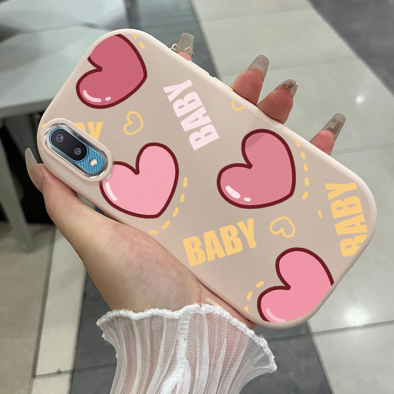 Casing Hp Untuk Samsung Galaxy A02 M02 Case Hati kartun pink Kesing silikon silicone doff Cesing Sof