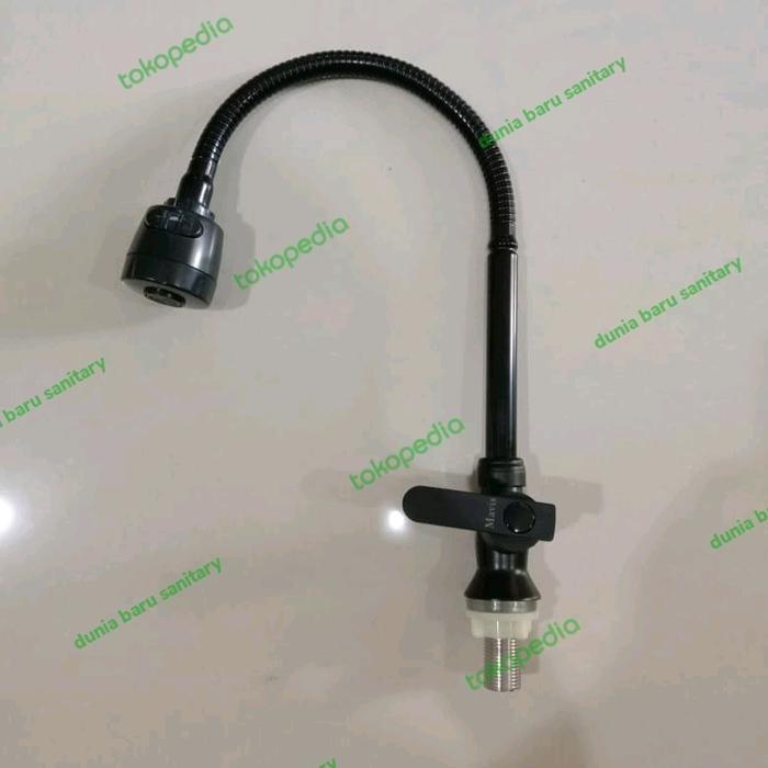 Kran Sink Flexible Meja Hitam Mavis