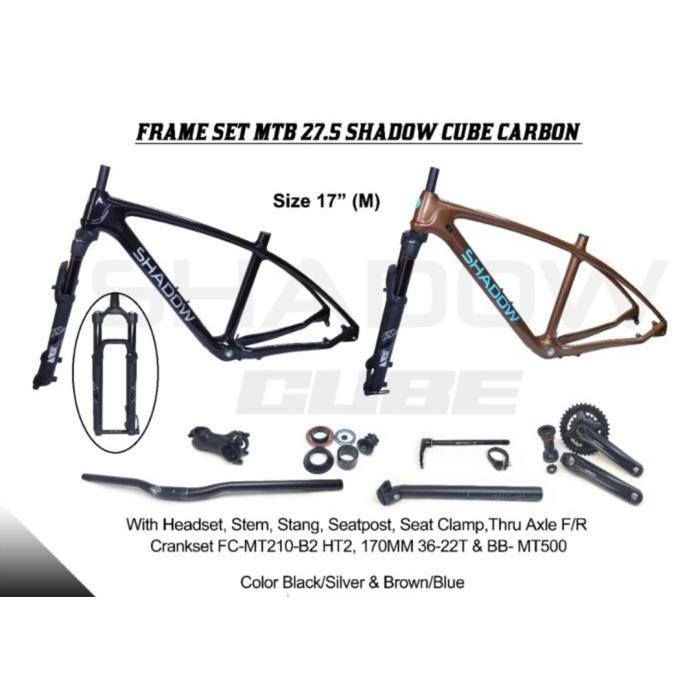 Frame Mtb Shadow Cube Carbon 27.5 Boost Fork Air Crank Shimano dll