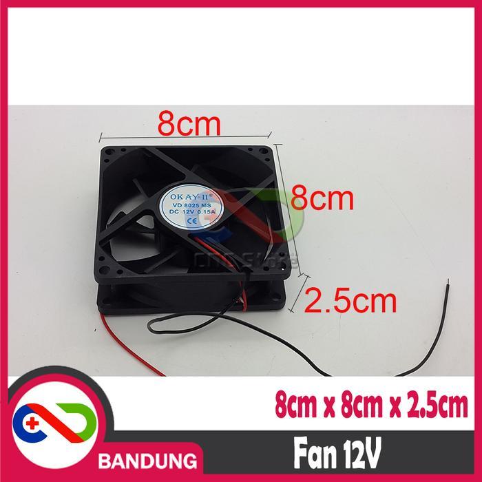 "New" FAN DC 12 VOLT 8x8x2.5CM FAN DC