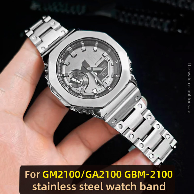 GA-2100 Replacement Bracelet For Casio G-SHOCK GM2100 GA2100 stainless steel watch band Black Silver