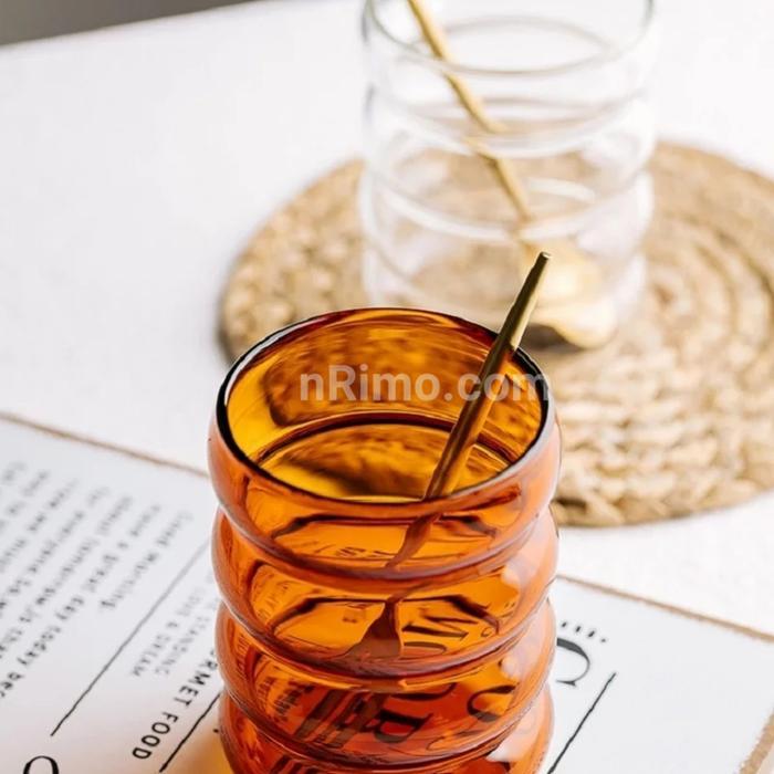 GELAS KACA UNIK DAN LUCU KOPI JUS CAFE RESTO JUICE BOROSILICATE GLASS