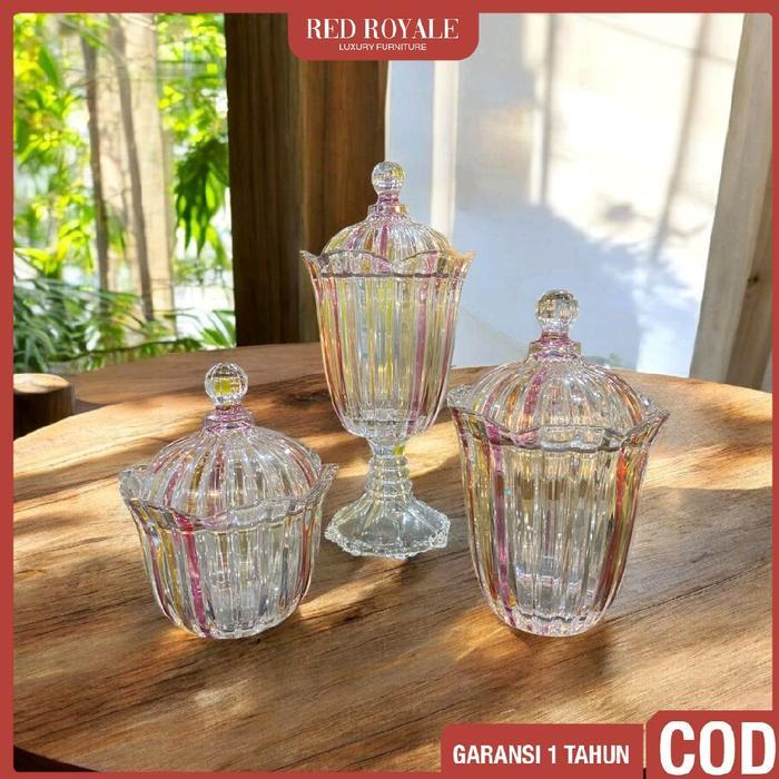 toples kue kaca kristal tempat penyimpanan makanan serbaguna mewah