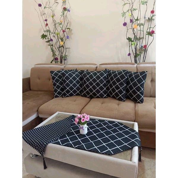 Premium Satu Set 5 Sarung Bantal Sofa +1 Taplak Meja Untuk Sofa Ruang Tamu Original