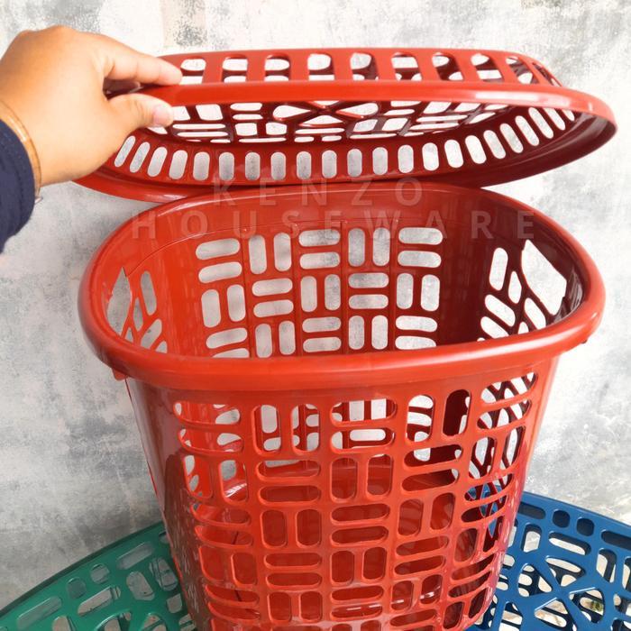Keranjang Baju Kotor Plastik Keranjang Laundry Plastik Tutup Besar Tebal Serbaguna Pasti Promo