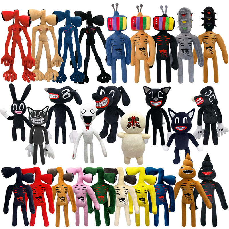 30-55cm Siren Head Plush Toy White Black Sirenhead Stuffed Doll Horror Character Figures Peluches
