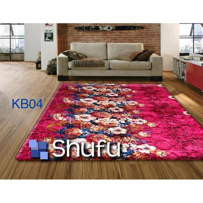 KARPET MALAYSIA SHUFU UKURAN 190X220CM KETEBALAN 18MM MOTIF KEMBANG Bunga,Shufu, Karpet shufu