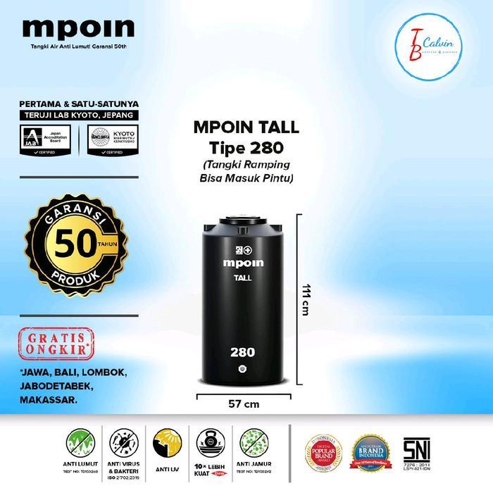 Tangki Air / Tandon / Toren Air Mpoin Plus 280 Liter Tall