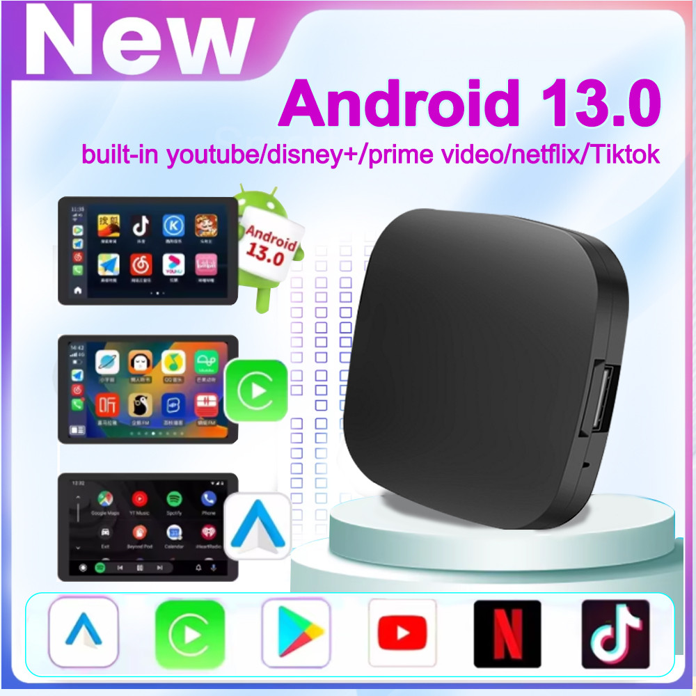 Android 13 TV BoxSmart CarPlay Ai Box Wifi Wireless Android Auto Built-in Play Store For YouTube
