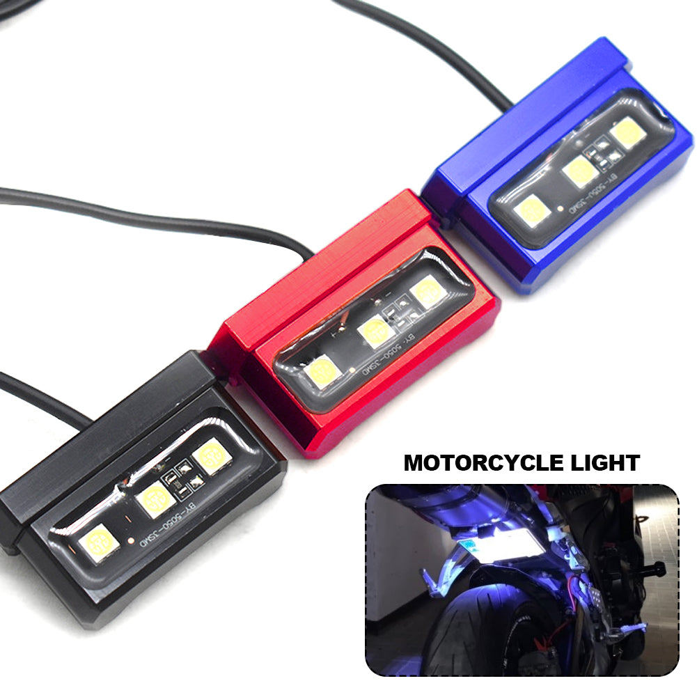 3 LED Motorcycle License Plate Light Decorative Lamp Universal For Honda Kawasaki Yamaha Suzuki Litt
