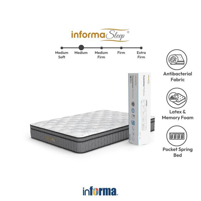 Informa Sleep 120X200X28 cm Cuscomax Kasur Pocket Spring Bed In Box Alas Tidur Dipan Perabot Kamar T