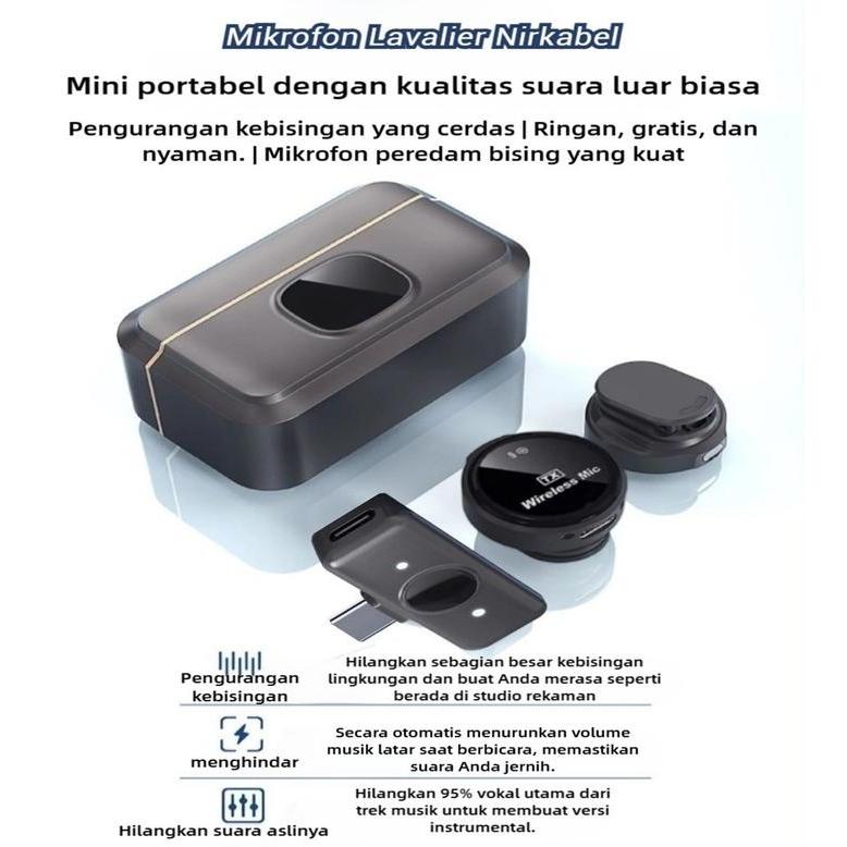 Best Seller Wireless Microphone Clip On Mic Wireless Dual Lavalier Mikrofon Android Dan Charging