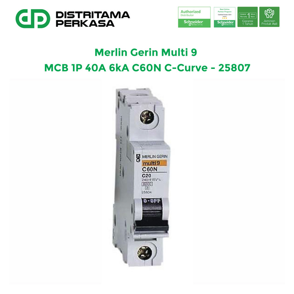 Merlin Gerin Multi9 MCB 1P 40 6kA Kurva C - 25807