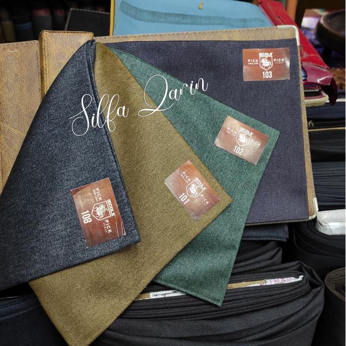 Kain Bahan Celana Wool Super 300'S Pik & Pik Made Italy (130Cm150Cm)