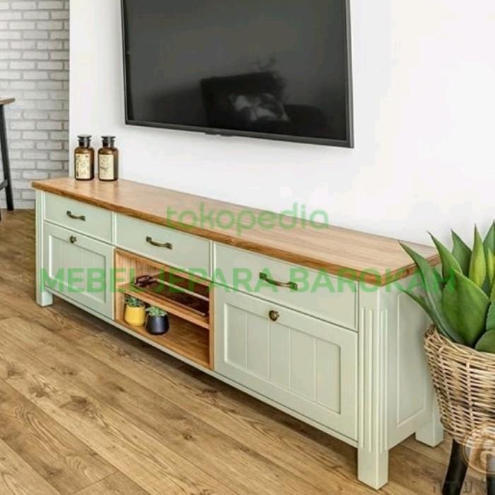 meja bufet tv credenza panjang 2 meter kayu jati