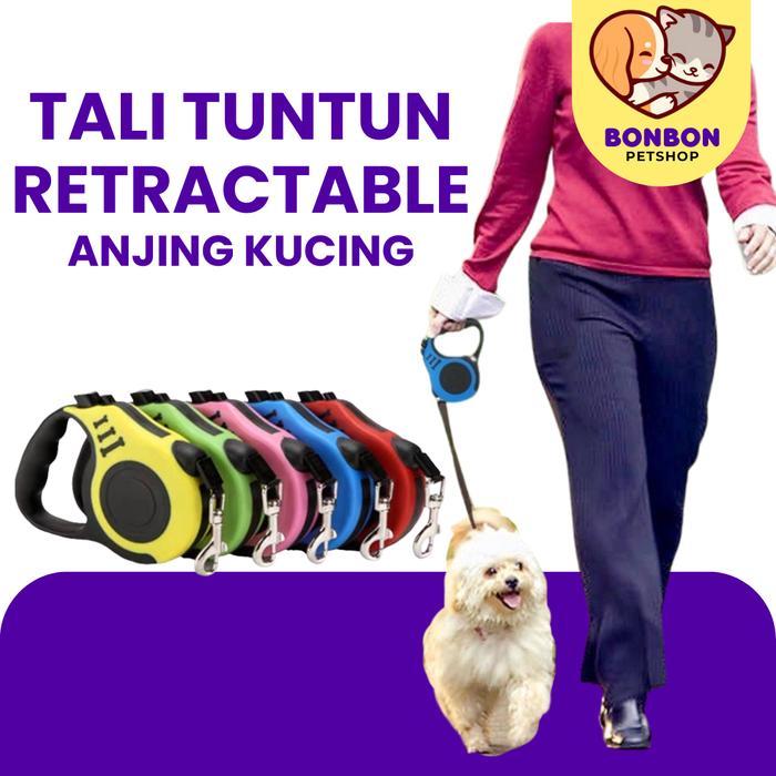 Tali Tuntun 3 meter Tali Tuntun Anjing Kucing Tali Tuntun Retractable Anjing Kucing Tali Tuntun
