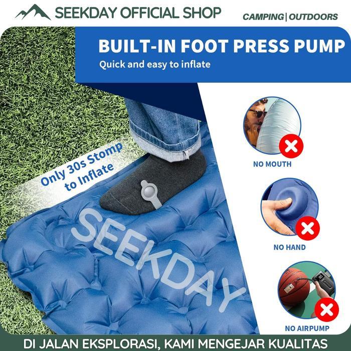 SEEKADY KASUR ANGIN PORTABLE KASUR TIUP CAMPING KASUR TIDUR ANGIN SLEEPING PAD PEMASANGAN TIUP