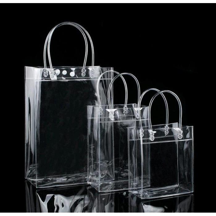 Tas Mika Tas PVC Transparan Bening Plastic Bag Goodie Bag Souvenir shopping bag TT Belanja