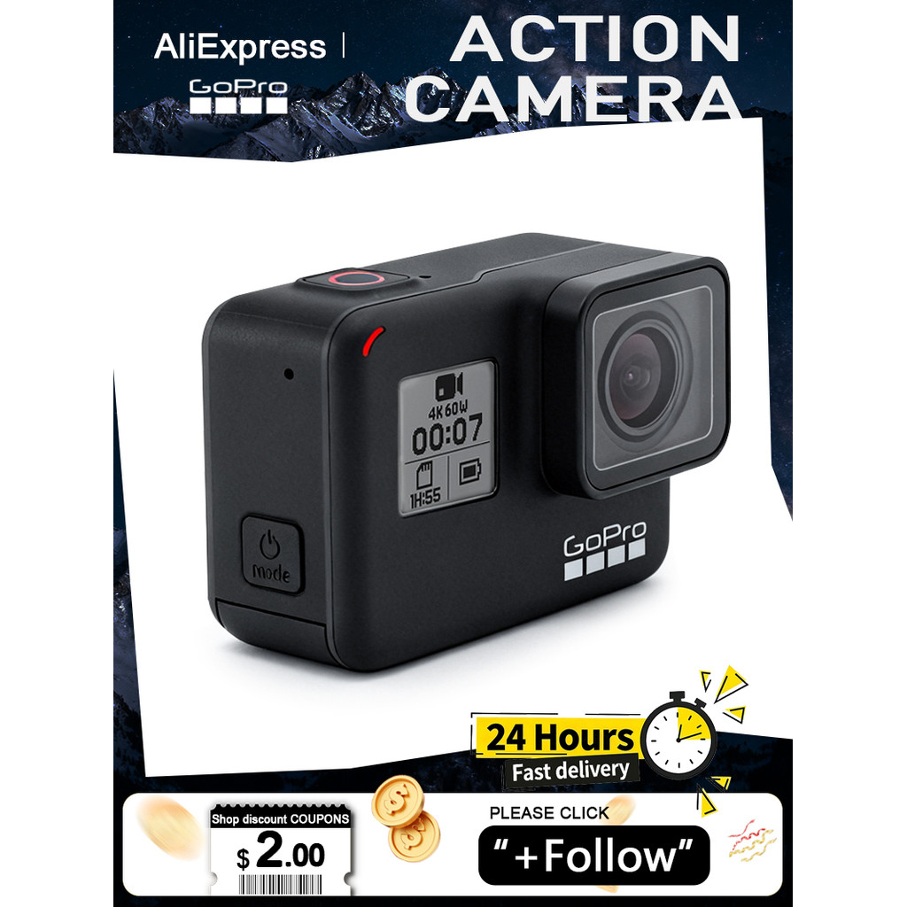 GoPro HERO7 Black Action Camera go pro hero 7 original 4k 60fps mini helmet camera