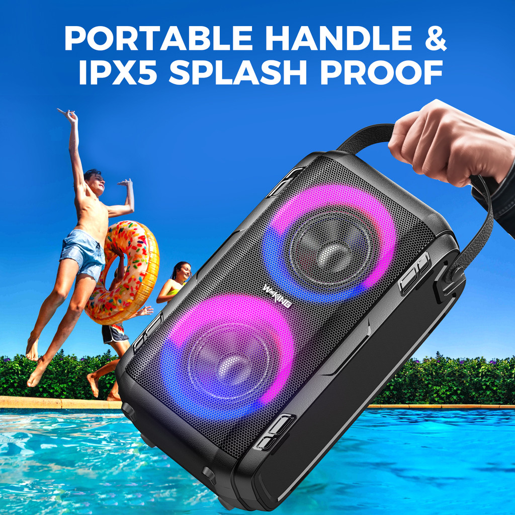 W-KING T9 80W RMS (180W PEAK) Portable Bluetooth Speaker Wireless Boombox 2 Full Range Drivers/Deep