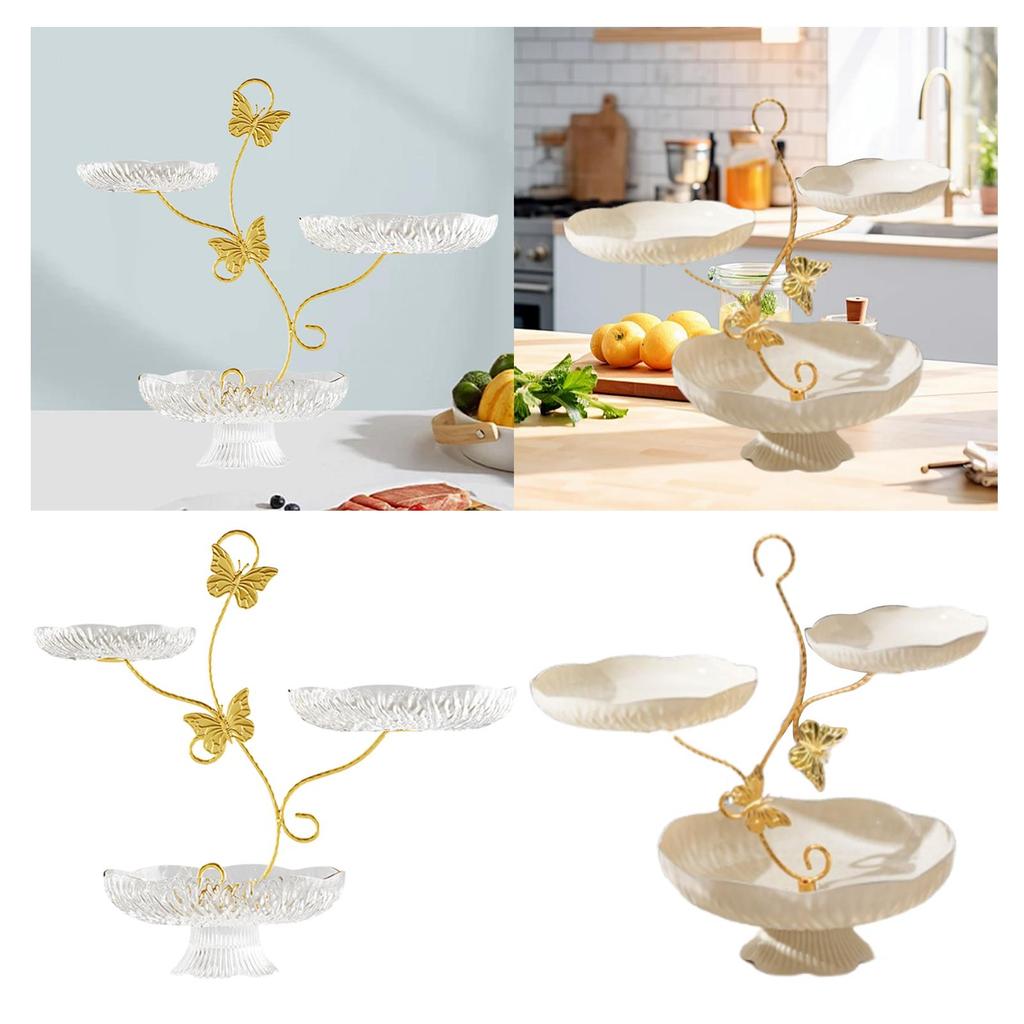 3 Tier Fruit Bowl for Kitchen Counter Bowl Dessert Appetizer Fruit Basket Tiered Display for