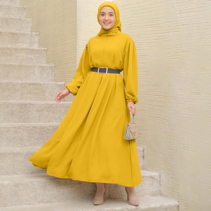 zeni [Demore] - Hanum Midi Dress Remaja - Gamis Lebaran - Maxi Outfit Pesta Kondangan Muslimah