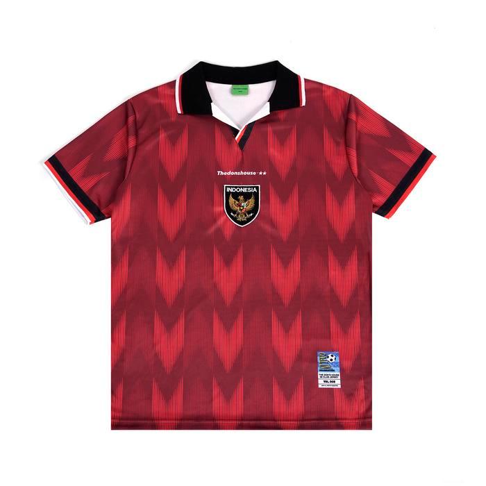 ASLI GARUDA RED - Kaos Jersey Garuda Indonesia Vintage Bahan drifit premium Lengan Pendek Pria