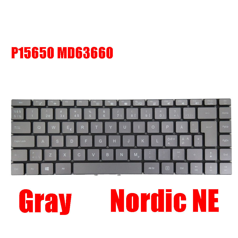 Laptop Keyboard For MEDION AKOYA P15650 30030199 MD63660 30030560 Gray Without Frame German GR
