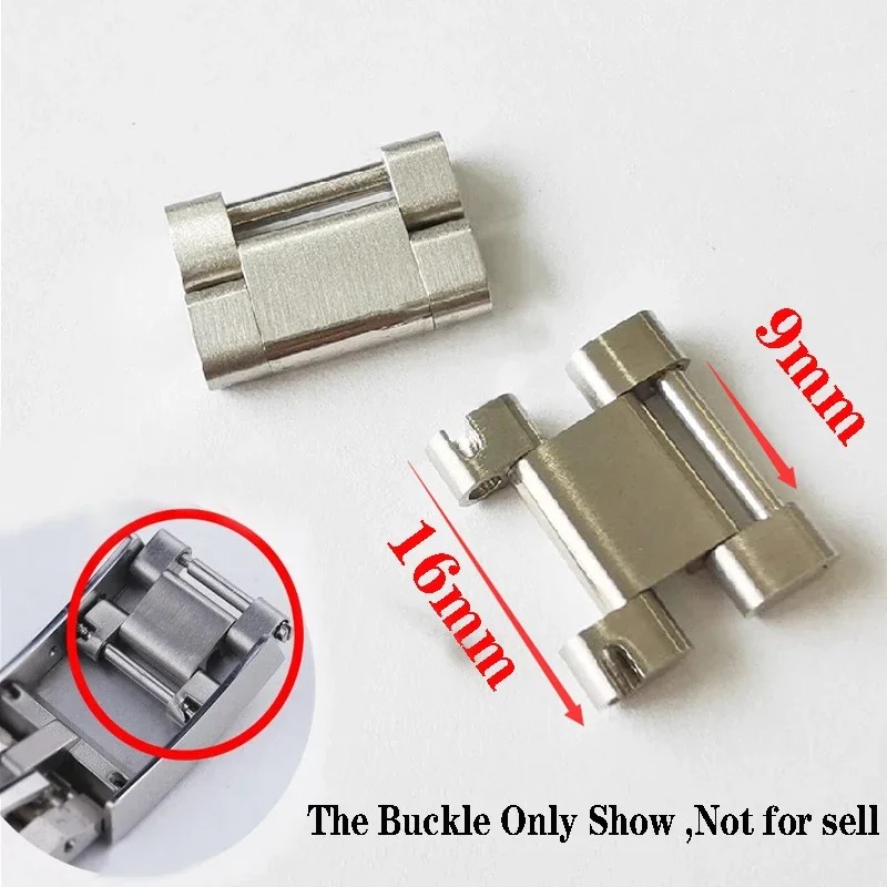 16mm*9mm Connector Spare Links End Parts For Rolex Daytona GMT Water Ghost Submariner 904L Steel