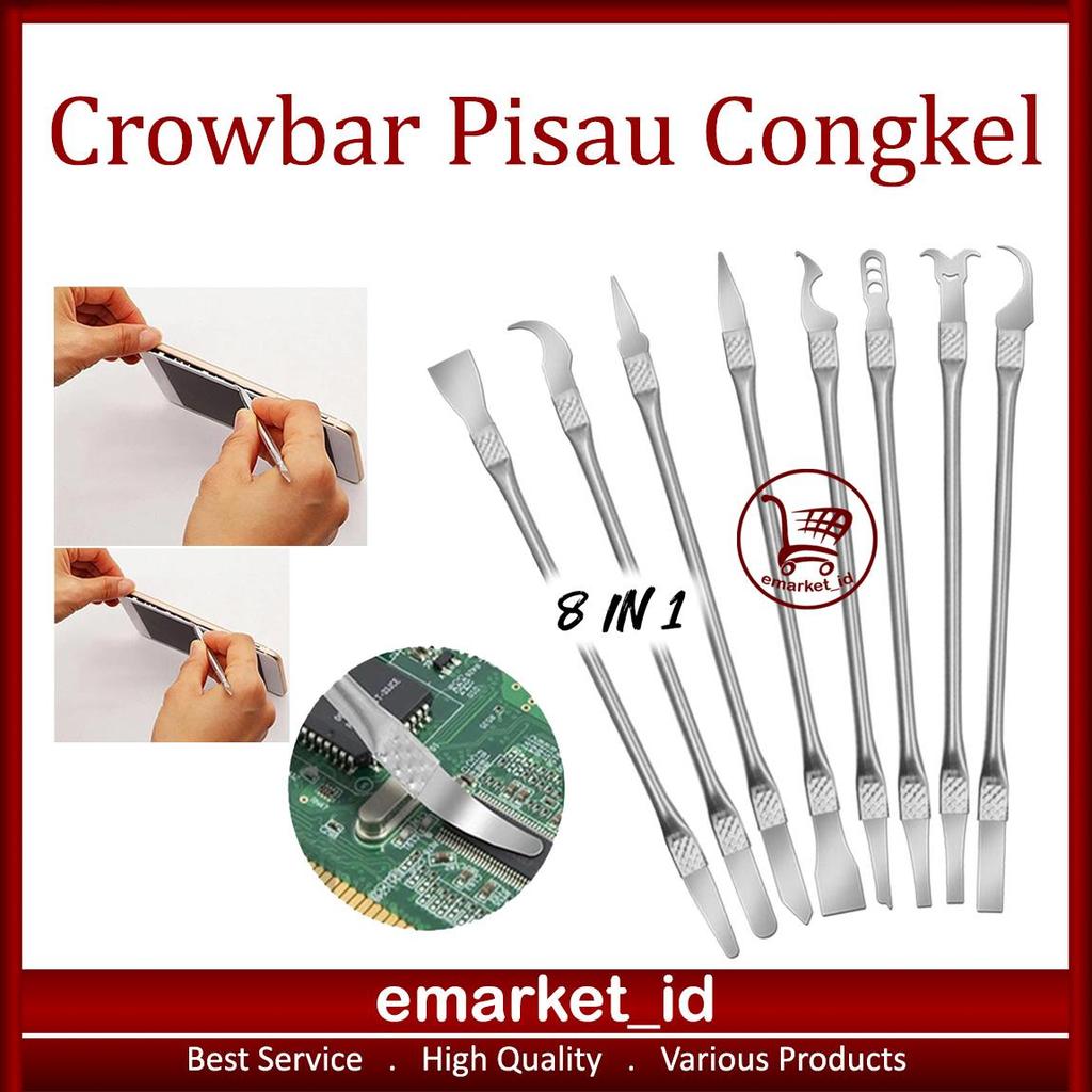 EM Crowbar Pisau Congkel 8In1 AK32 / HP IC Set CPU EMMC Linggis Pembersih Lem / Alat Pembongkaran Pe