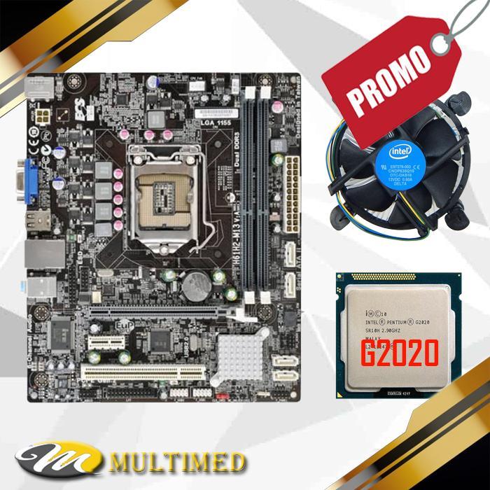 Paketan Motherboard H61 LGA 1155 DDR3 + Processor G2020 + FAN BARU