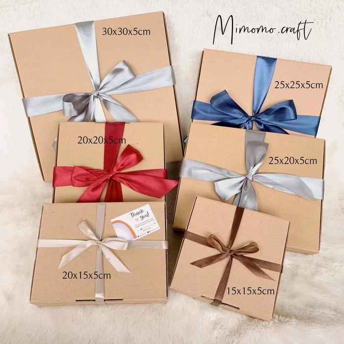 Kotak kado Polos Free Pita warna random Kotak Kado estetik premium AESTHETIC