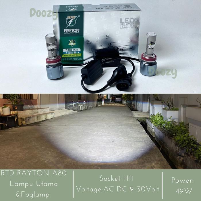 Rtd Rayton A80-Plus Lampu Utama & Foglamp Socket H11 Baru