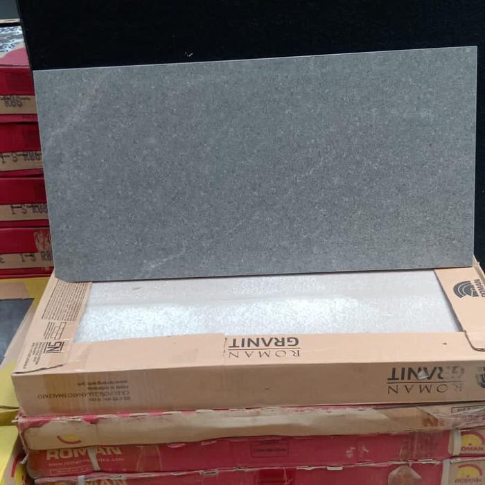 Granit Lantai Teras Roman 30x60/Roman dJeju Black/Lantai Carport Kasar