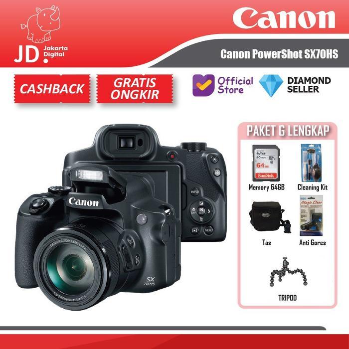 Canon PowerShot SX70HS / SX 70 HS 4K / Canon SX-70 HS / SX70HS Gratis Ongkir