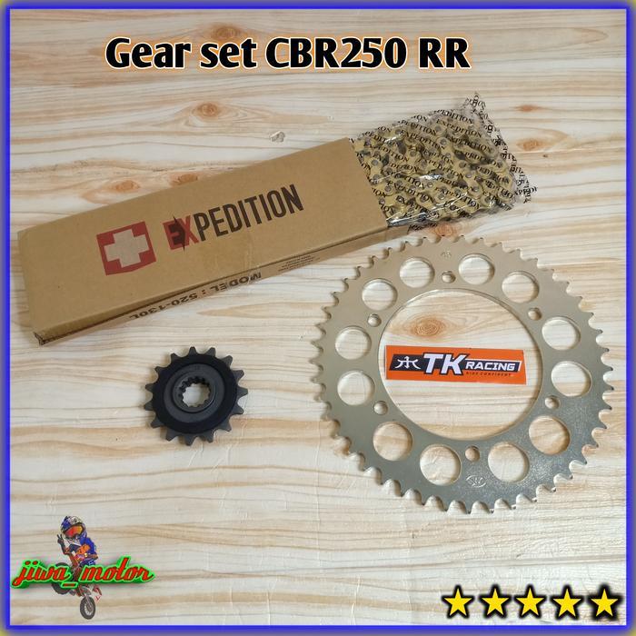 Gear Set Cbr250Rr Tk Racing Original Rantai Expedition 520 Panjang 130