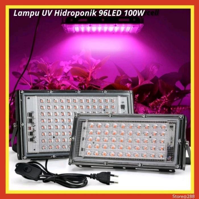 Lampu UV Hidroponik Aquaponic Tumbuhan Full Specktrum Tanaman UV Light 100Watt LED Growlight Lampu