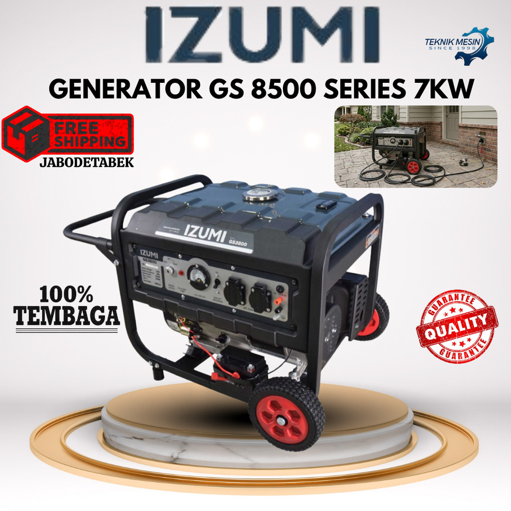 GENSET BENSIN 10 KVA 7KW IZUMI NLG GASOLINE GENERATOR GS 8500/ GENSET BENSIN 7000 WATT/ GENERATOR 10