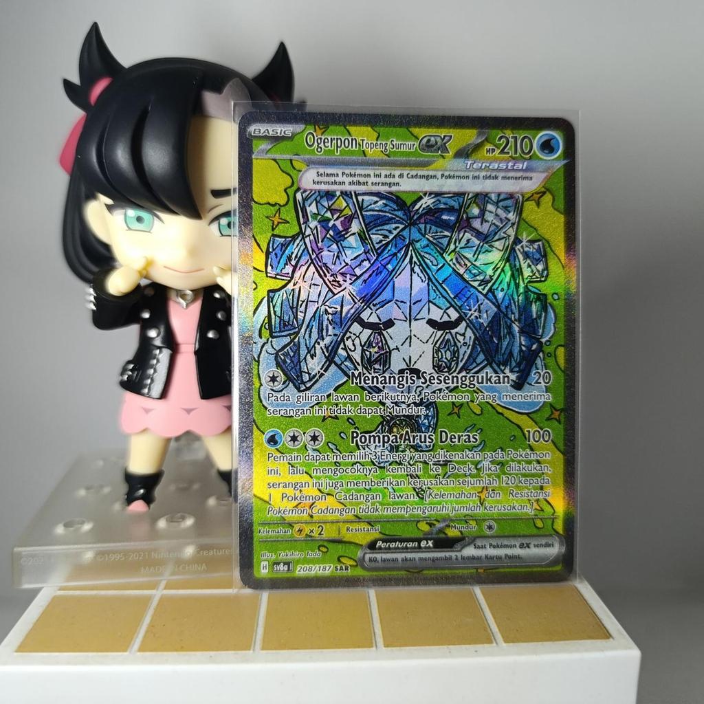ORI Kartu Pokemon Ogerpon Topeng Sumur EX SAR Terastal Indo H sv8a I 208/187 TCG Card Eevee Tera Pok