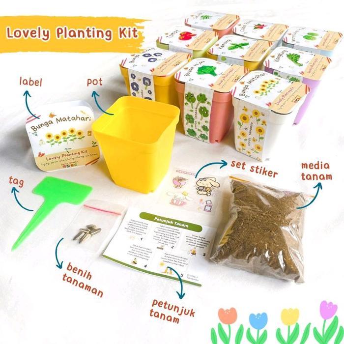 Lovely Planting Kit / Grow Kit / Gardening Kit / Hampers / Souvernir / Kado