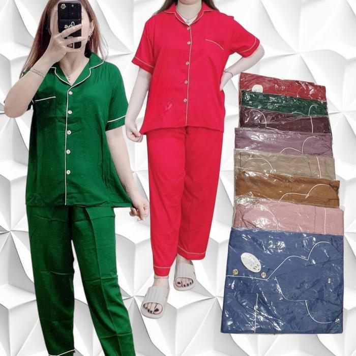 Piyama Wanita / Oneset Piyama Rayon Twill Premium / Piyama Celana Panjang