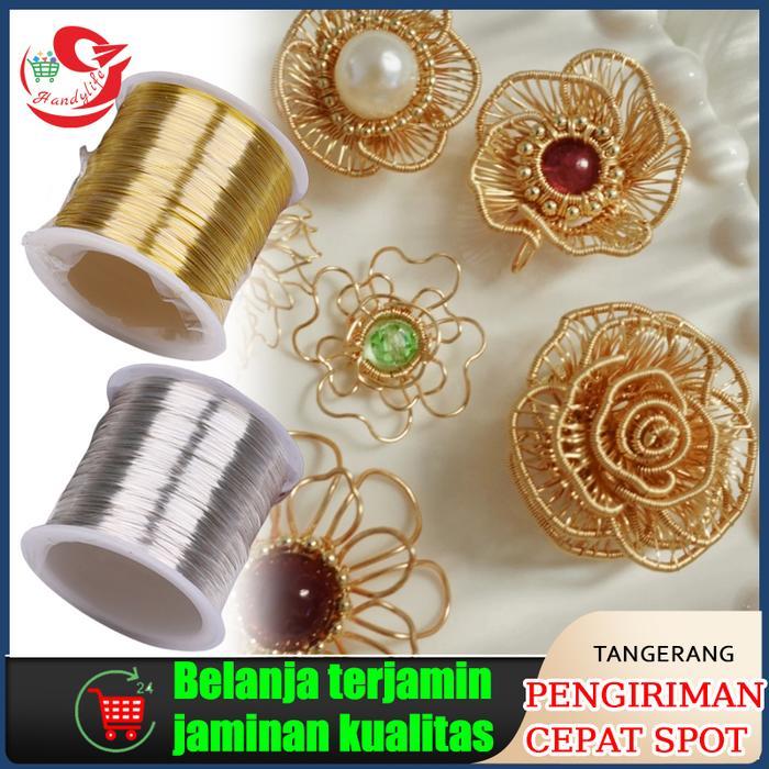 Best Seller 100M Gulungan Kawat Tembaga Warna Emas Silver Ukuran 0.3Mm Untuk Membuat Perhiasan Diy