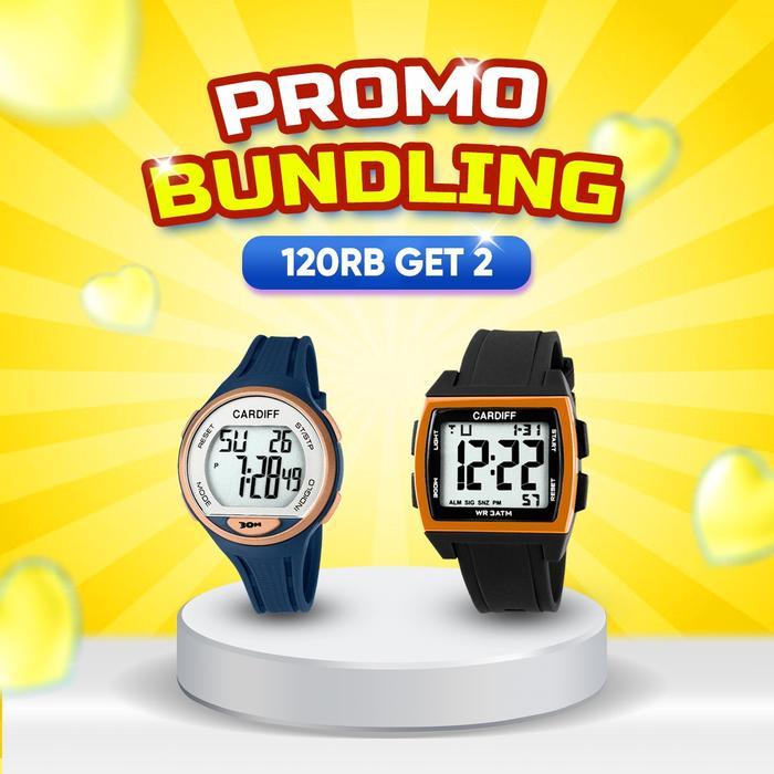 CARDIFF LCD 70088 Series Jam Tangan Digital Sport Water Resist Kaca Wanita
