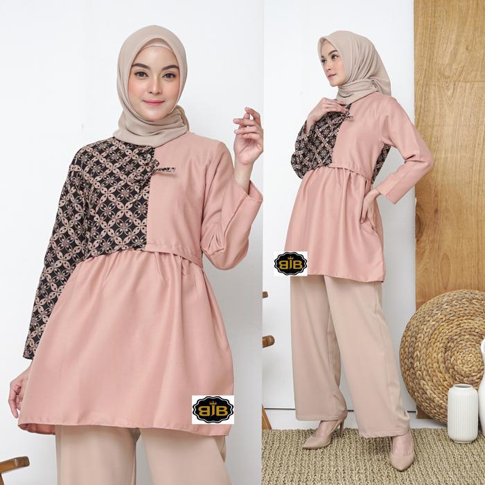 Blouse Batik Wanita Modern Lengan Panjang