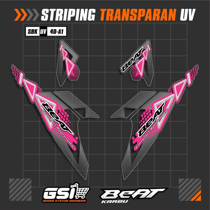 STRIPING TRANSPARAN BEAT KARBU MOTIF LAMA STIKER STRIPING UV BEAT KARBU TAHUN 2008-2012 LIS ORIGINAL