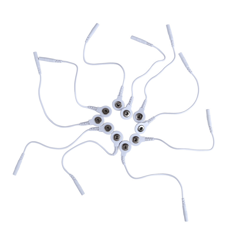 Single Head Electrode Lead Cables Electrode Wires 2Mm Dchead 3.5Mm Plug For Tens Massager Electrode