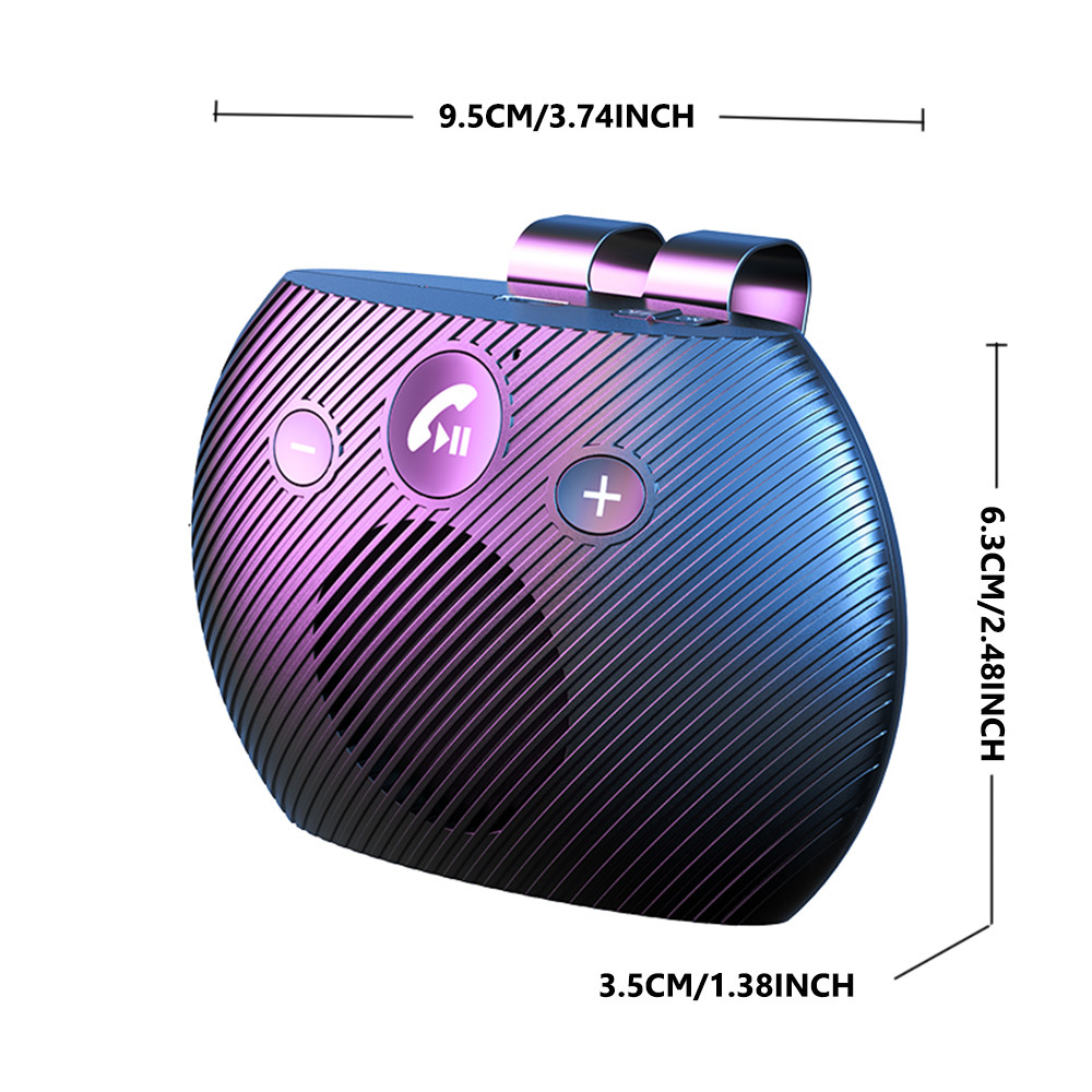 V5.3 Bluetooth Speaker Handsfree Car Kit Sun Visor Clip Wireless Audio Receiver Speakerphone Loud